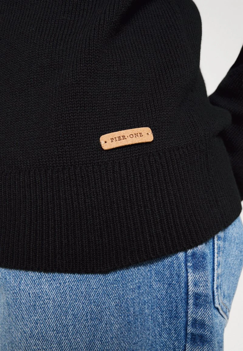 Pier One STRUCTURE BLOCK HIGH COLLAR - Strickjacke - Black 6 Pier One STRUCTURE BLOCK HIGH COLLAR - Strickjacke - Black – Bild 6