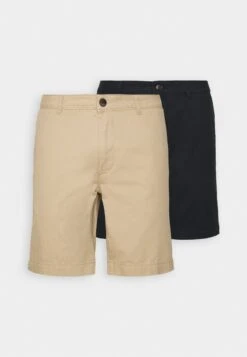 Pier One 2 PACK - Shorts - Tan/black -Pier One 6d9aaab23c01455689a1f97d308c1dcf
