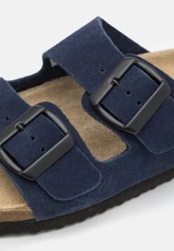 Pier One LEATHER UNISEX - Hausschuh - Dark Blue -Pier One a5a88158e25a4eb4b3e59dc262861c25