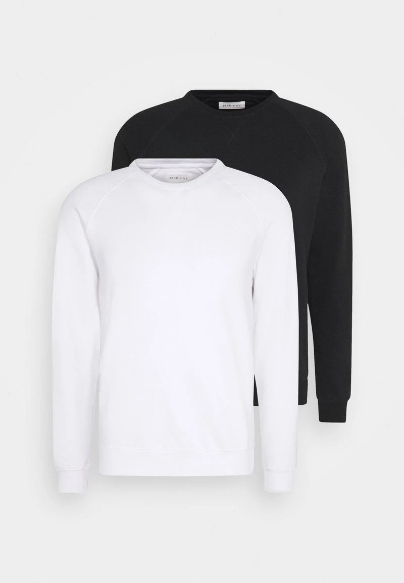 Pier One 2 PACK - Sweatshirt - White/black 5 Pier One 2 PACK - Sweatshirt - White/black – Bild 5