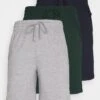 Pier One 3 PACK - Nachtwäsche Hose - Dark Blue /mottled Dark Grey/dark Green